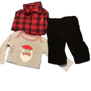 Carter’s Onesies and Black Pants 3 Pieces NB